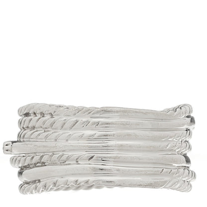 Sterling Silver Diamond 12mm Wide Crossover Cable Ring 54 7