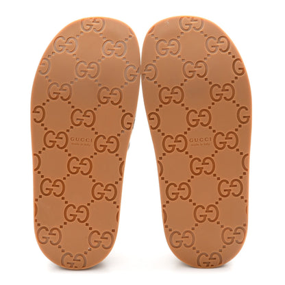 Original GG Canvas Monogram Womens GG Platform Sandals 36.5 Beige Ebony Sundial