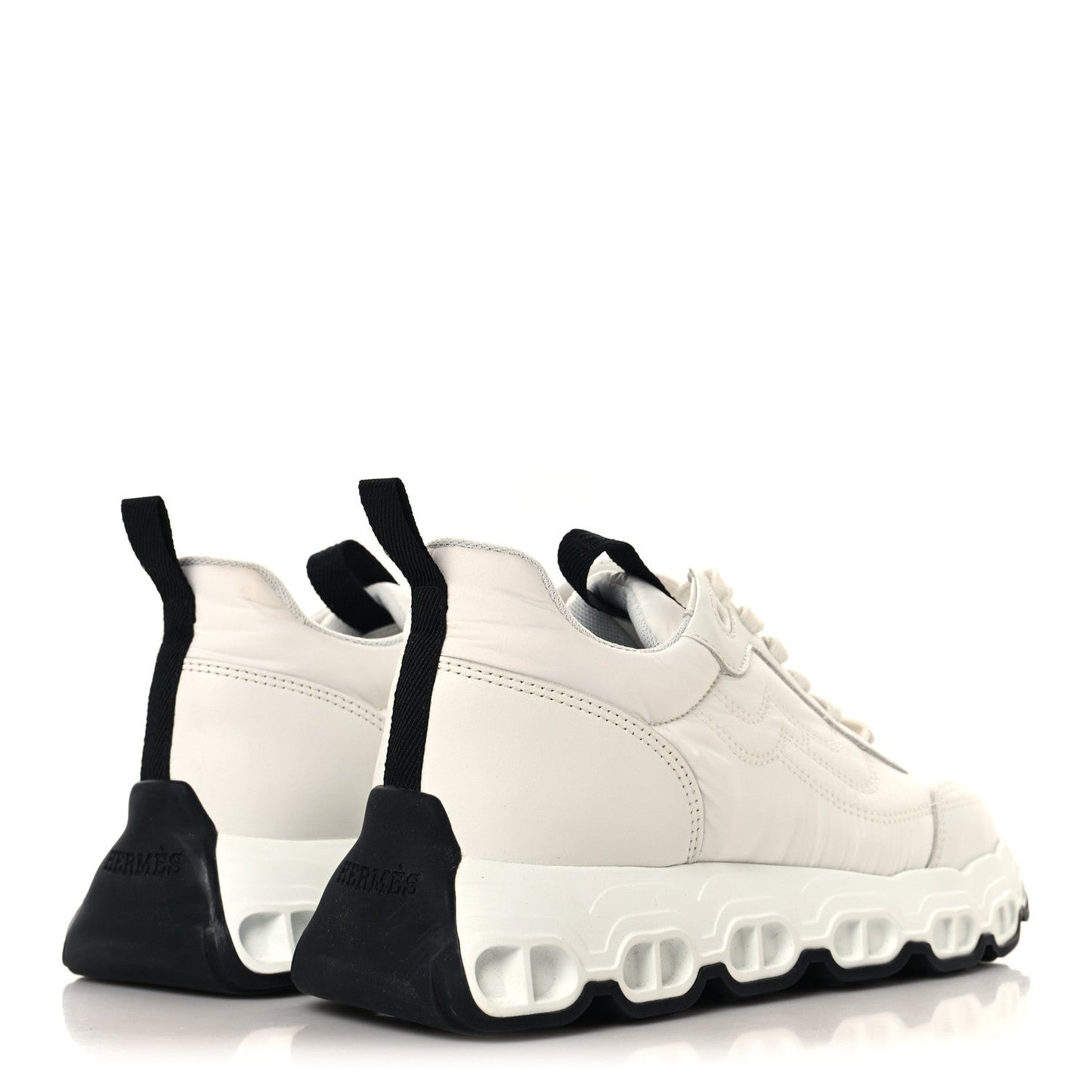 Parachute Fabric Calfskin Impulse Sneakers 36 White