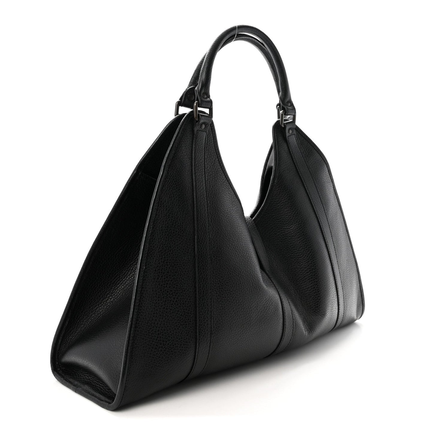 Pebbled Calfskin Large Joy Shoulder Bag Black