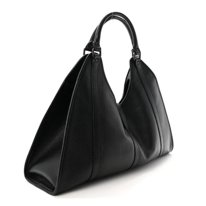 Pebbled Calfskin Large Joy Shoulder Bag Black