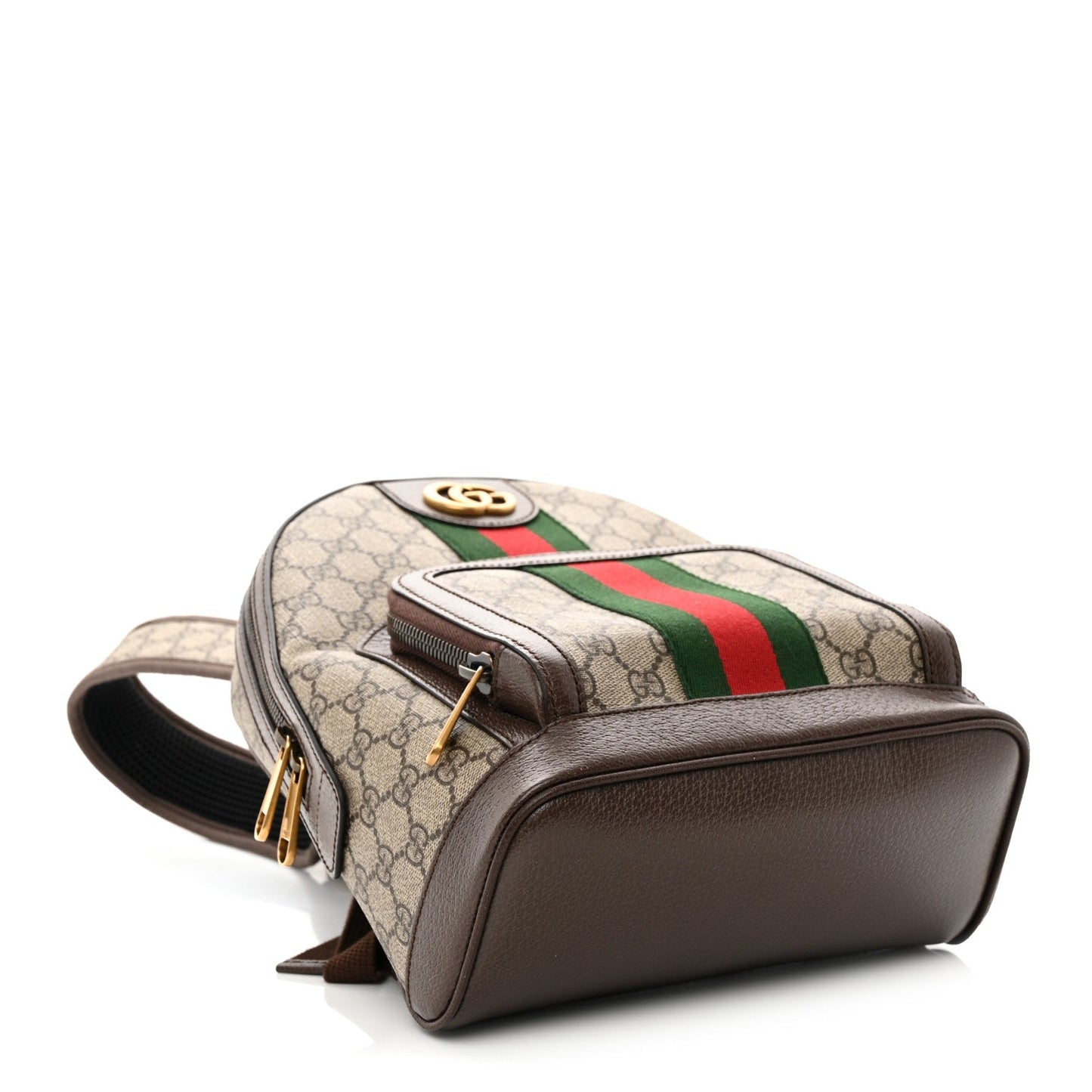 GG Supreme Monogram Calfskin Web Small Ophidia Day Backpack Beige Ebony New Acero