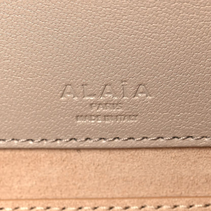 Alaia Shiny Goatskin Medium Le Teckel Bag Grege