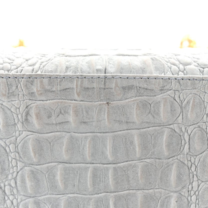 Calfskin Alligator Embossed Medium Lady Dior Light Blue