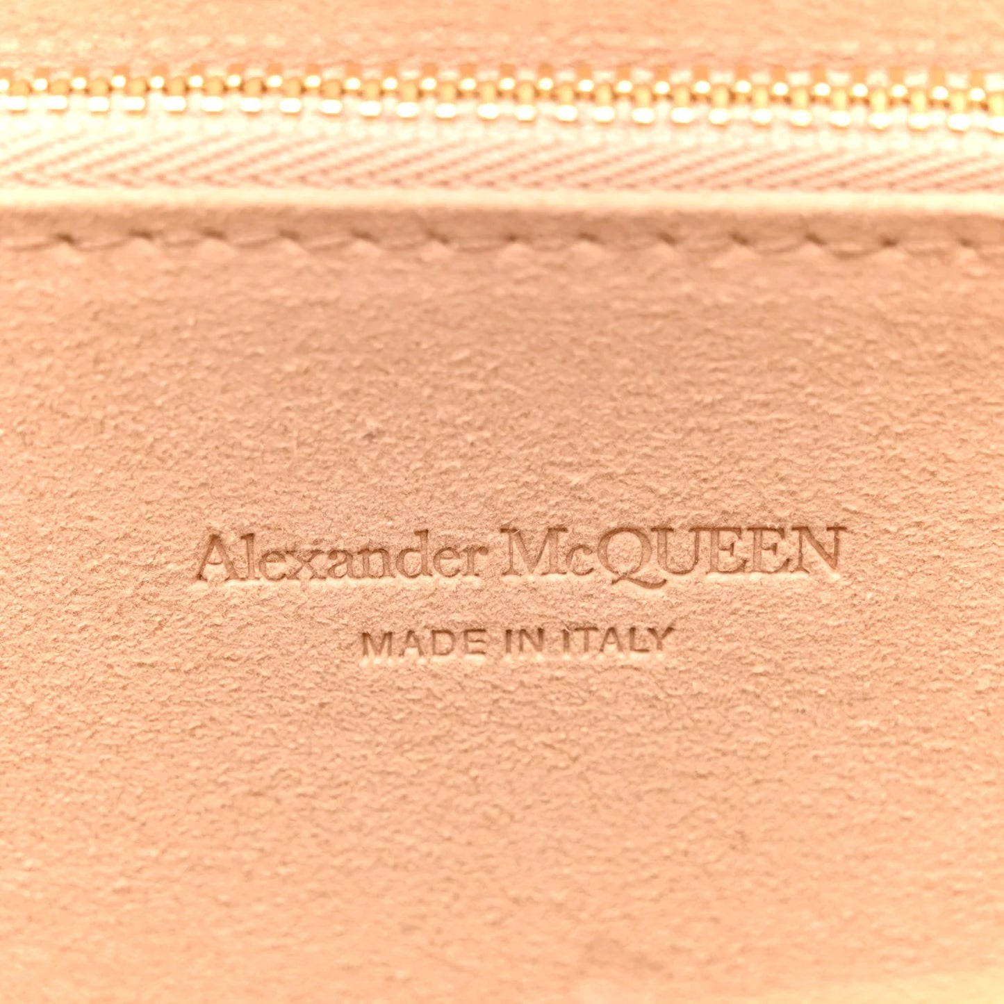 Alexander McQueen Calfskin Crocodile Embossed Knuckle Flat Clutch Black Gold