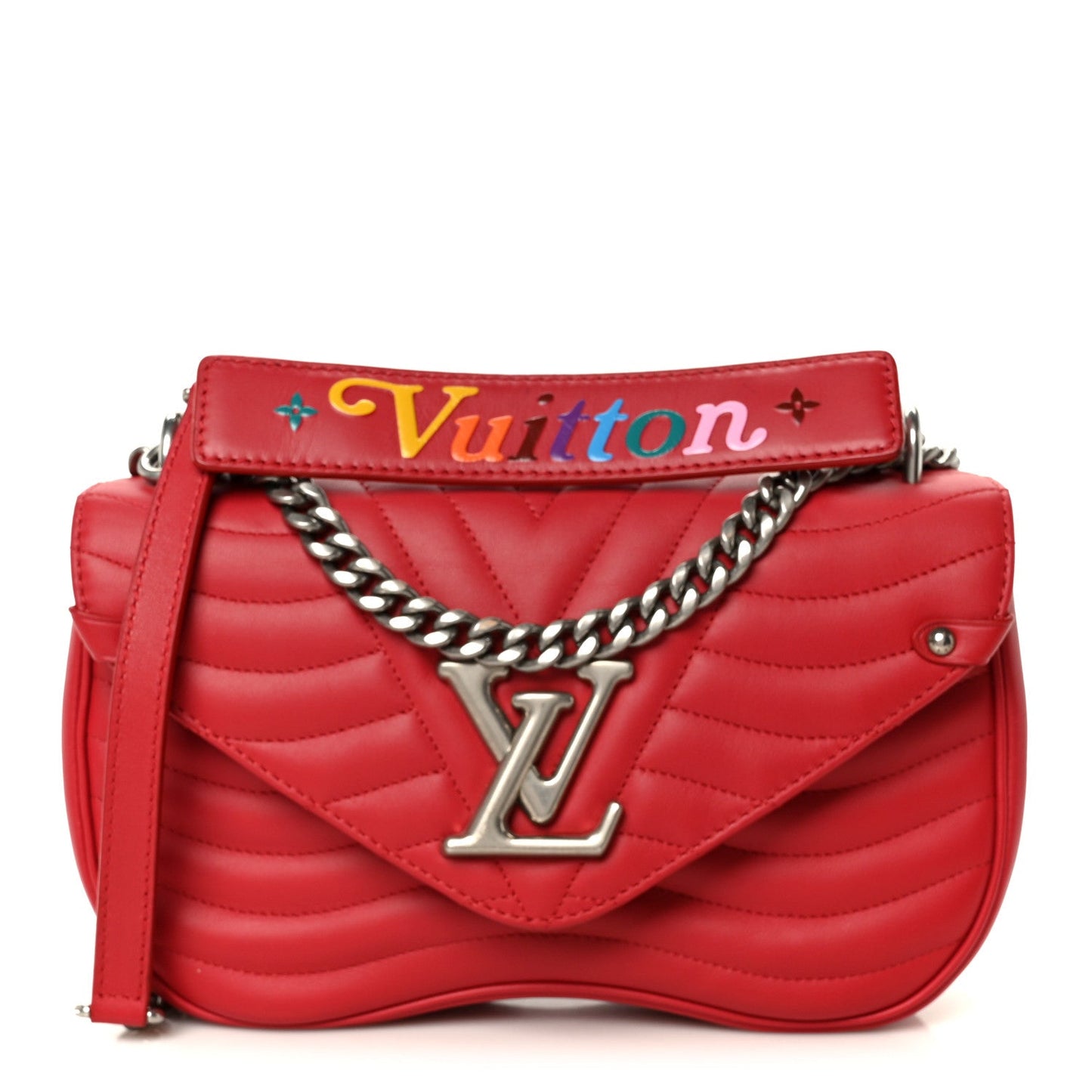Calfskin New Wave Chain MM Ecarlate