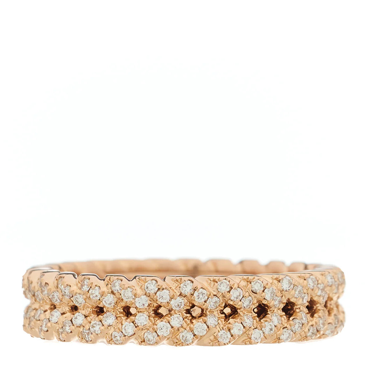 Anita Ko 18K Rose Gold Diamond Braided Ring 54 7