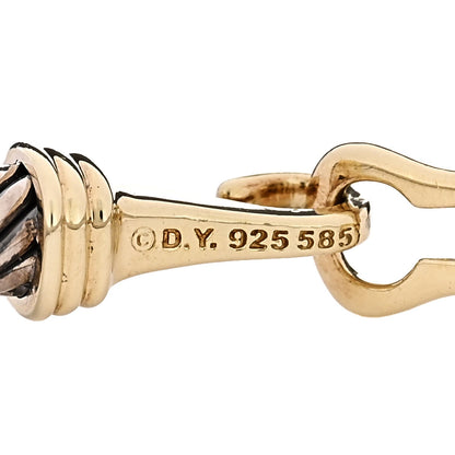 Sterling Silver 14K Yellow Gold 5mm Cable Classic Buckle Bracelet