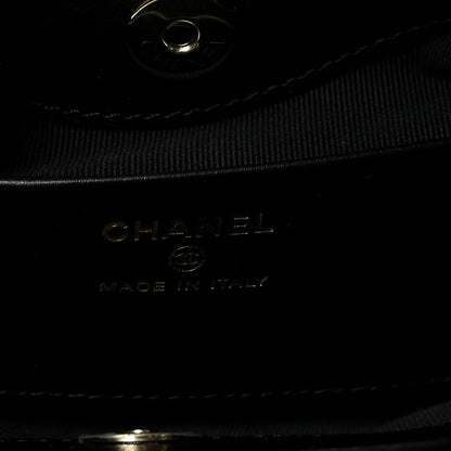 Tweed Shiny Calfskin Quilted Nano 31 Shopping Bag Black