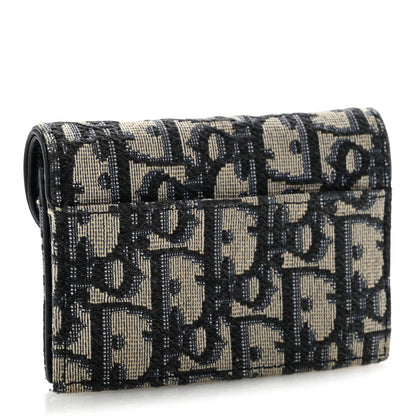 Oblique Saddle Card Holder Blue