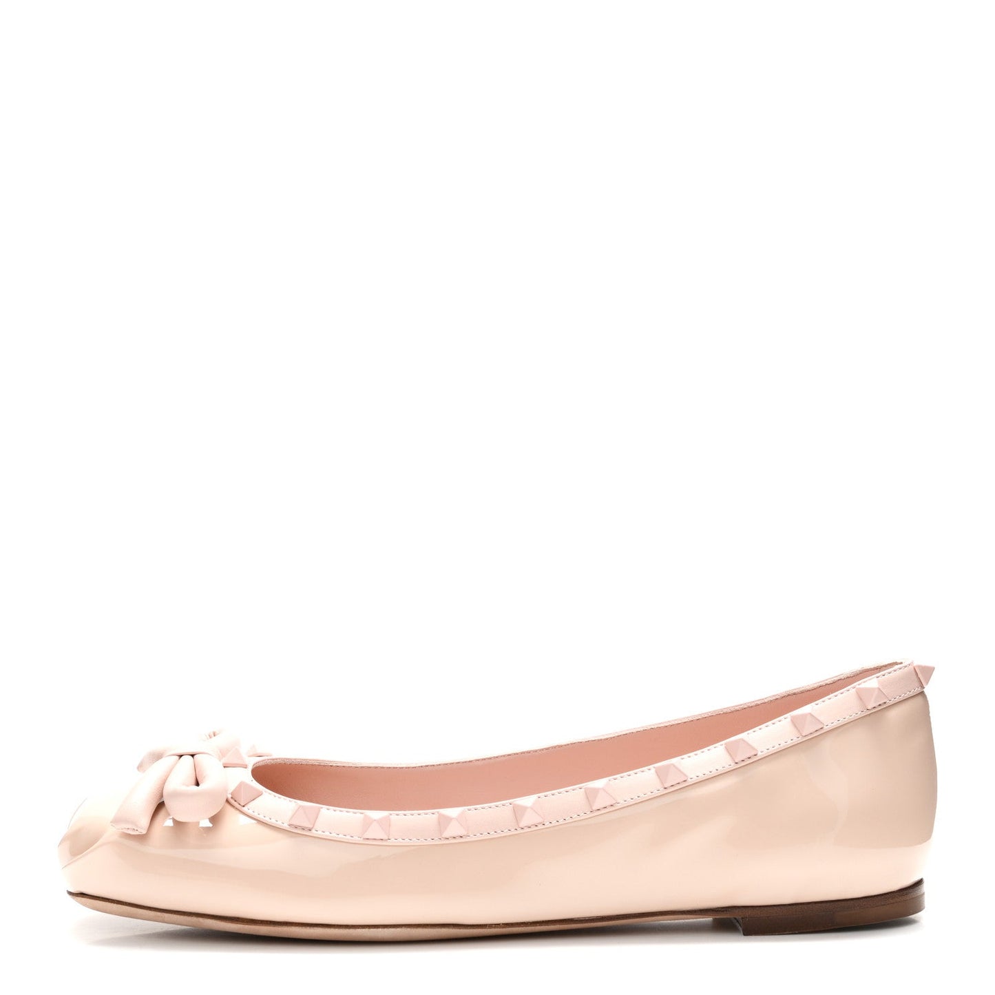 Patent Nappa Rockstud Ballerina Flats 40 Rose Quartz