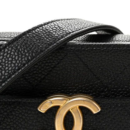 Caviar Quilted Waist Bag Black