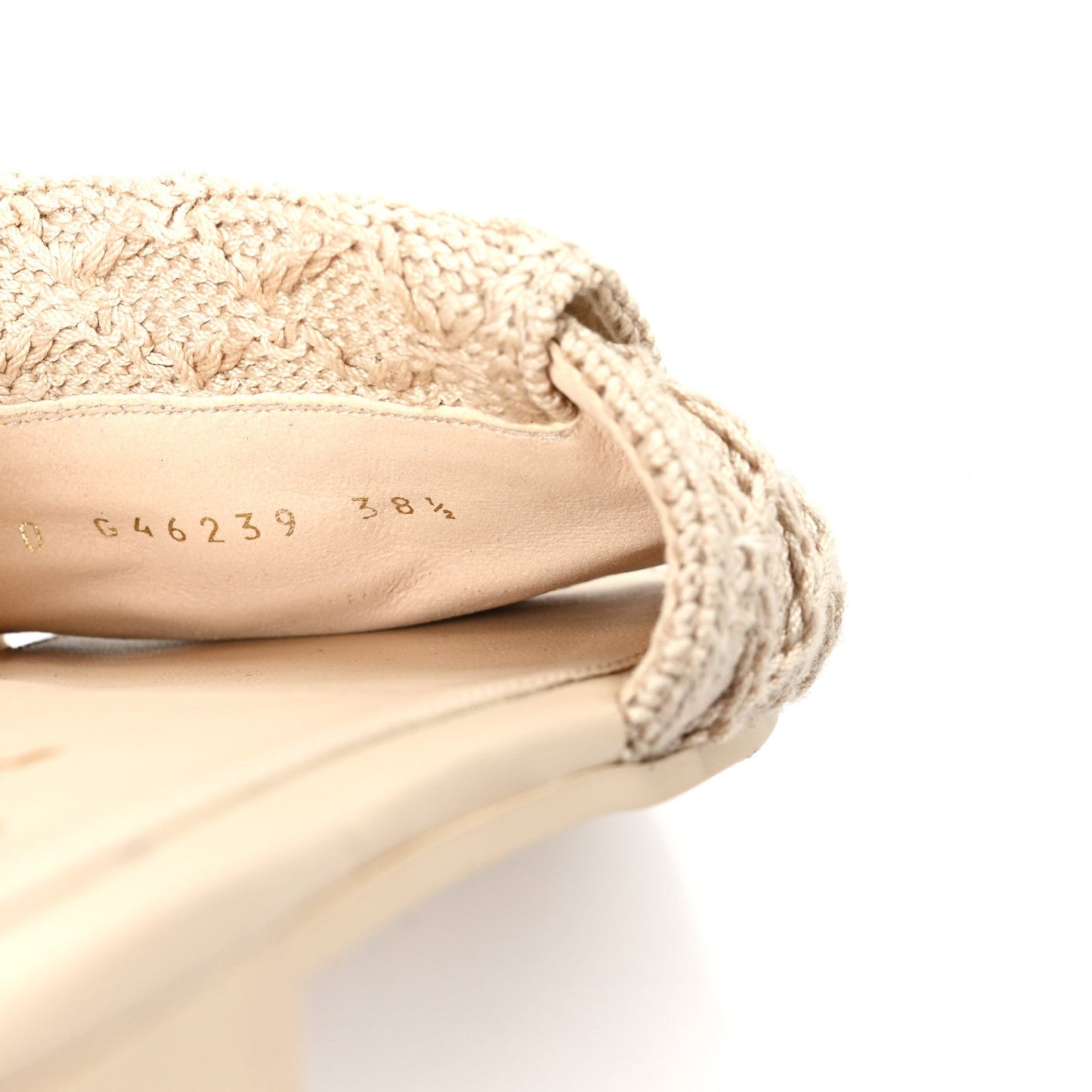 Crochet CC Mules Sandals 38.5 Beige