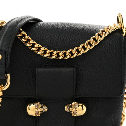 Alexander McQueen Calfskin Small Twin Skull Chain Crossbody Black