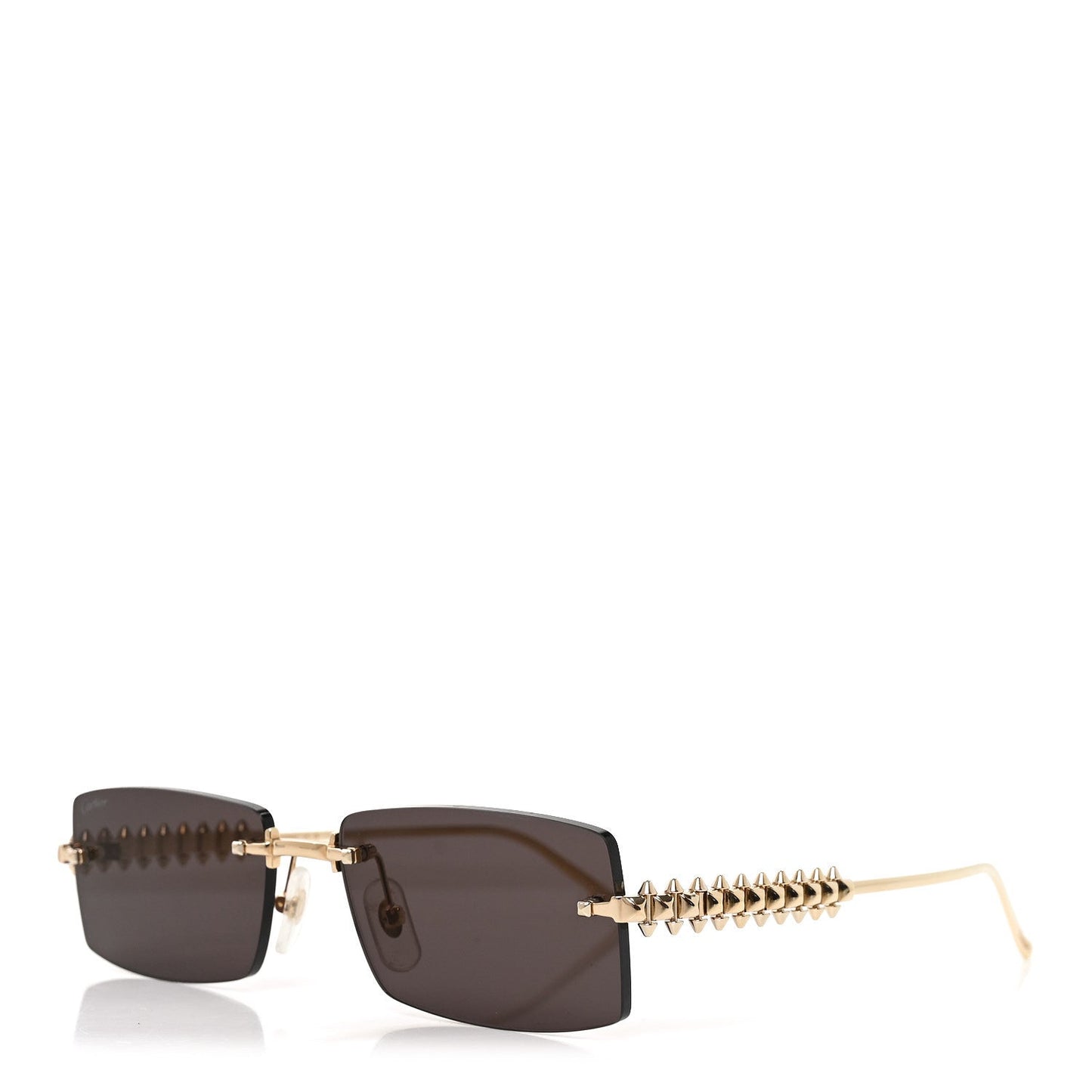 Clash De Cartier Rectangular Sunglasses Smoke Gold