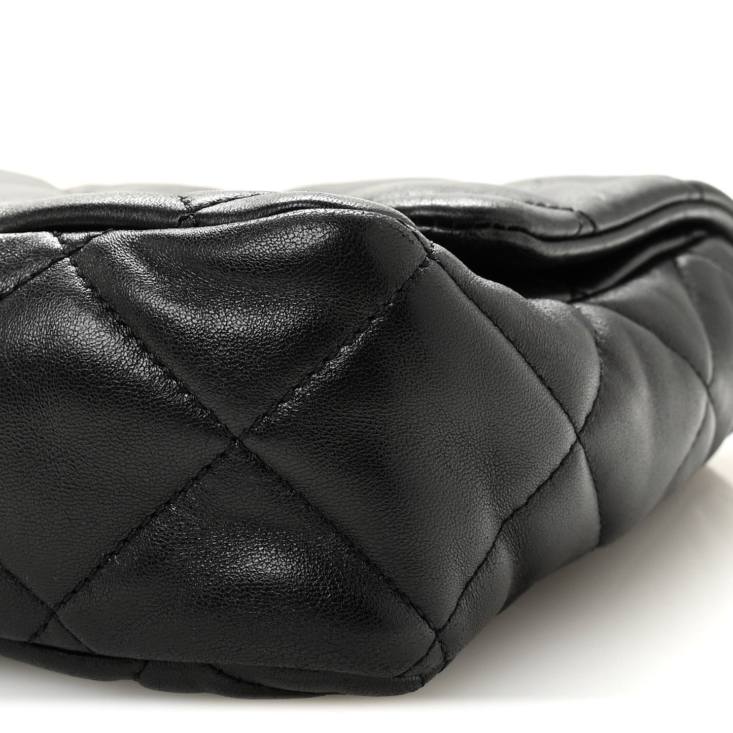 Lambskin Quilted Large CC Funky Town Flap Black