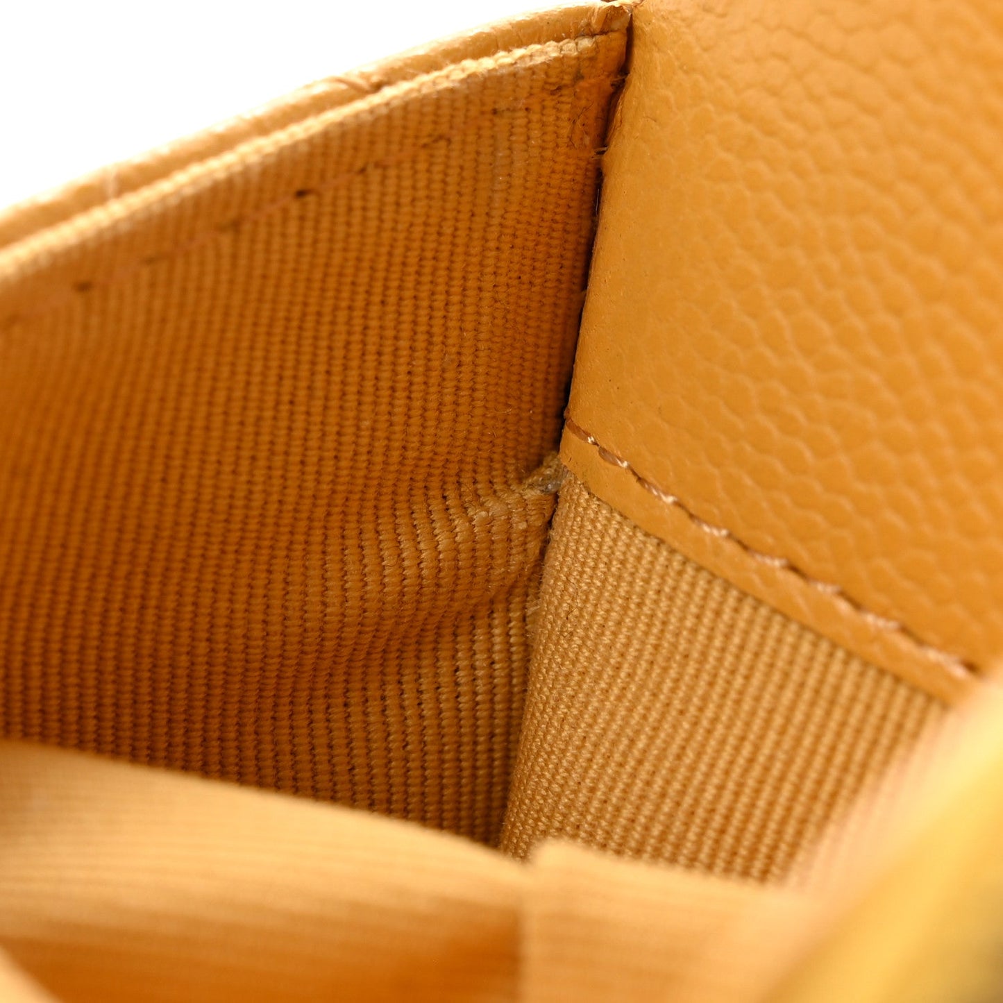 Caviar Quilted Zip Card Holder Wallet Yellow