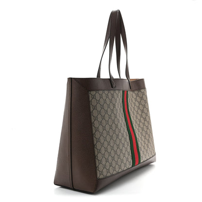 Gg Supreme Monogram Web Ophidia Tote Brown