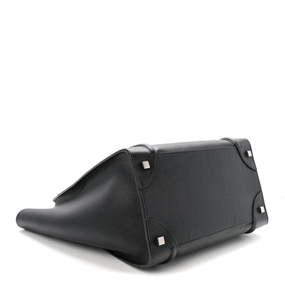 Drummed Calfskin Mini Luggage Black