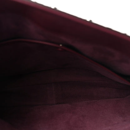 Snakeskin Bamboo Medium Lady Lock Top Handle Bag Purple