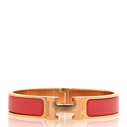 Enamel Narrow Clic Clac H Bracelet PM Rouge Corail