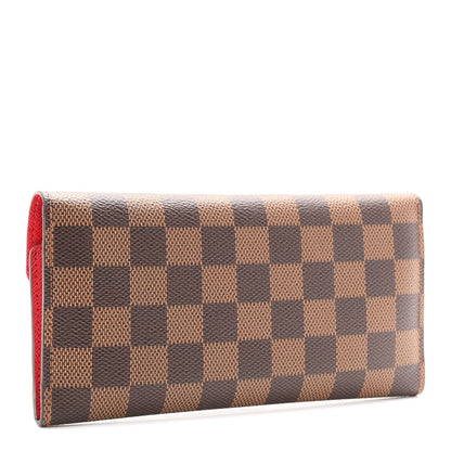 Damier Ebene Josephine Wallet Red