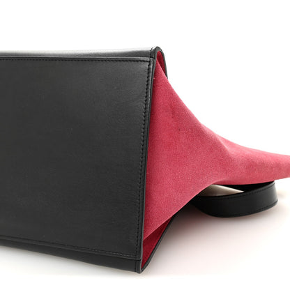 Smooth Calfskin Suede Medium Tri-Color Trapeze Pink