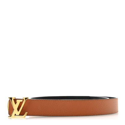 Taurillon Calfskin 30mm LV Initiales Reversible Belt 80 32 Black