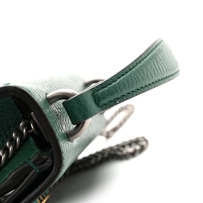 Dollar Calfskin Crystal Mini Dionysus Top Handle Bag Emerald