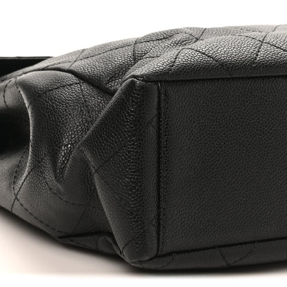 Caviar Quilted Single Flap Black