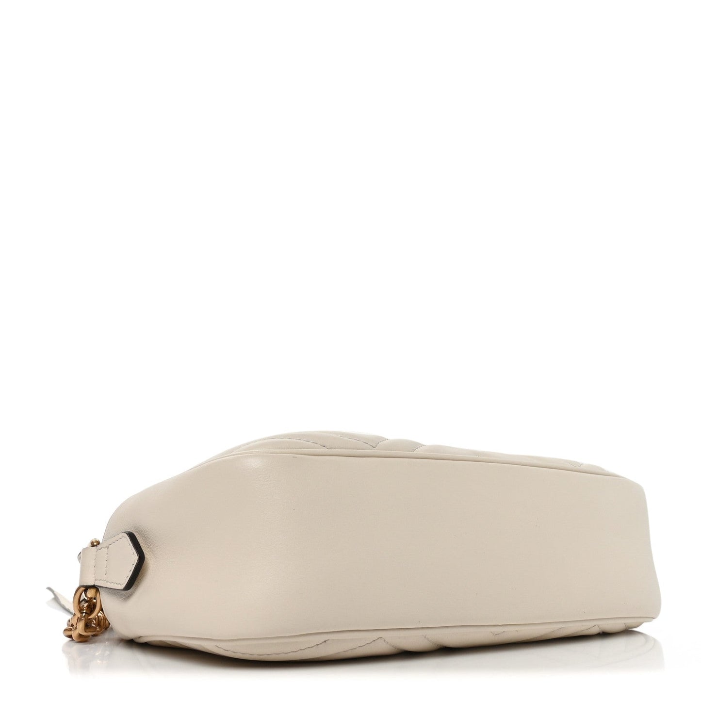 Calfskin Matelasse Small GG Marmont Chain Shoulder Bag White