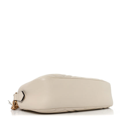 Calfskin Matelasse Small GG Marmont Chain Shoulder Bag White