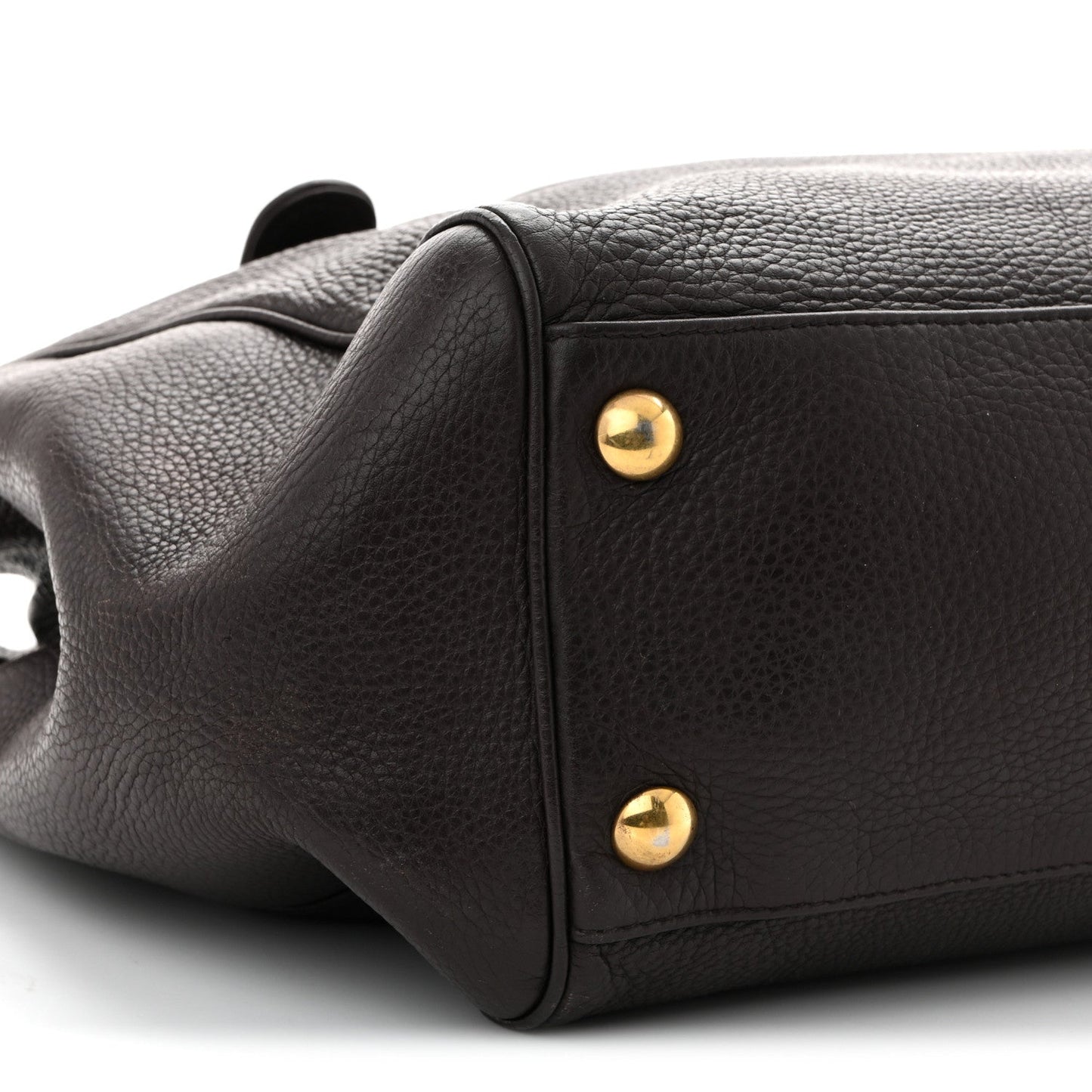 Pebbled Calfskin Medium 1973 Tote Dark Brown