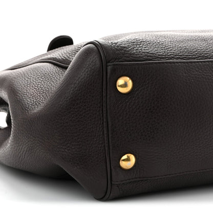 Pebbled Calfskin Medium 1973 Tote Dark Brown