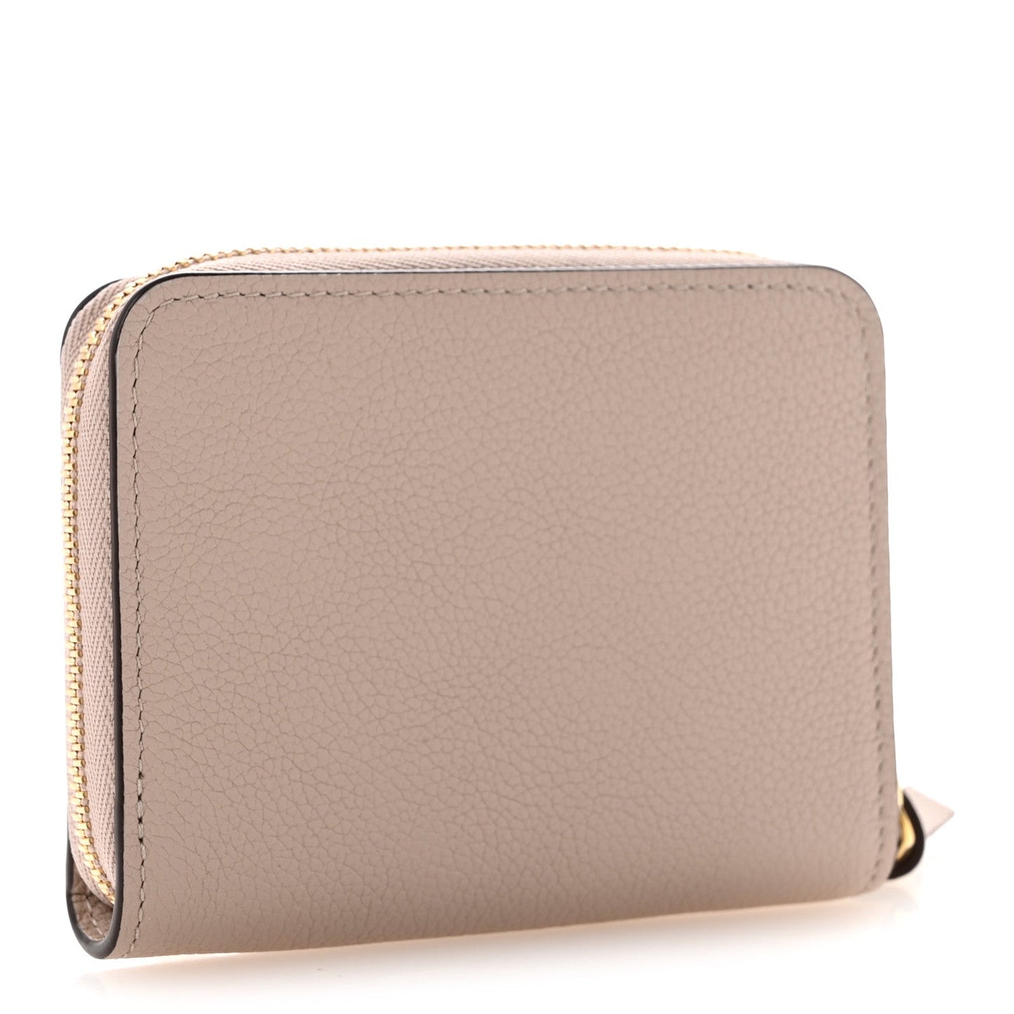 Calfskin Lockme Zippy Coin Purse Greige