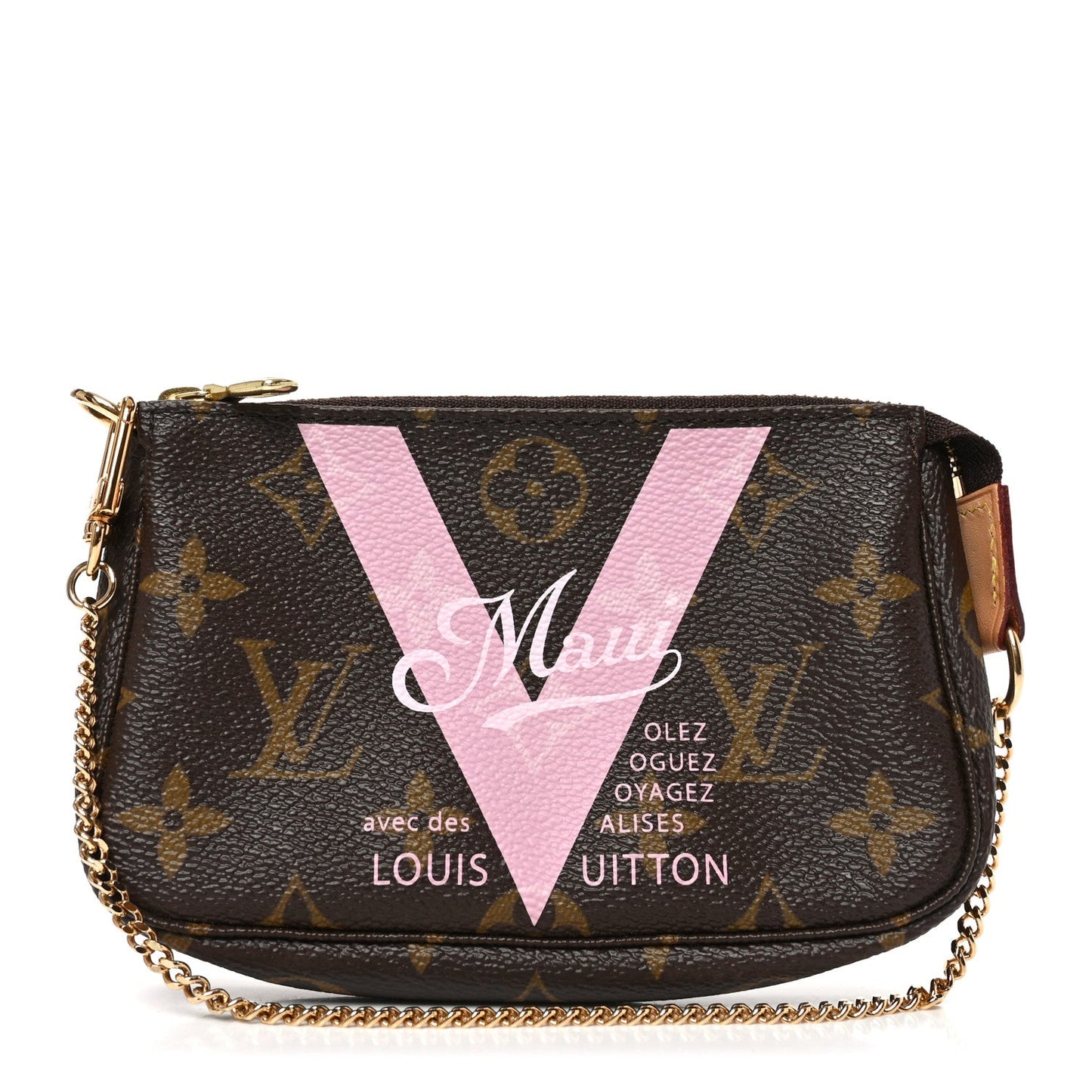Monogram V Maui Mini Pochette Accessories Rose Ballerine