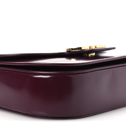 Calfskin Double Gancini Crossbody Plum