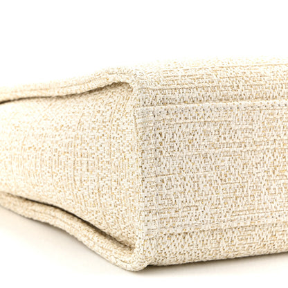 Lurex Boucle Mini Deauville Tote White