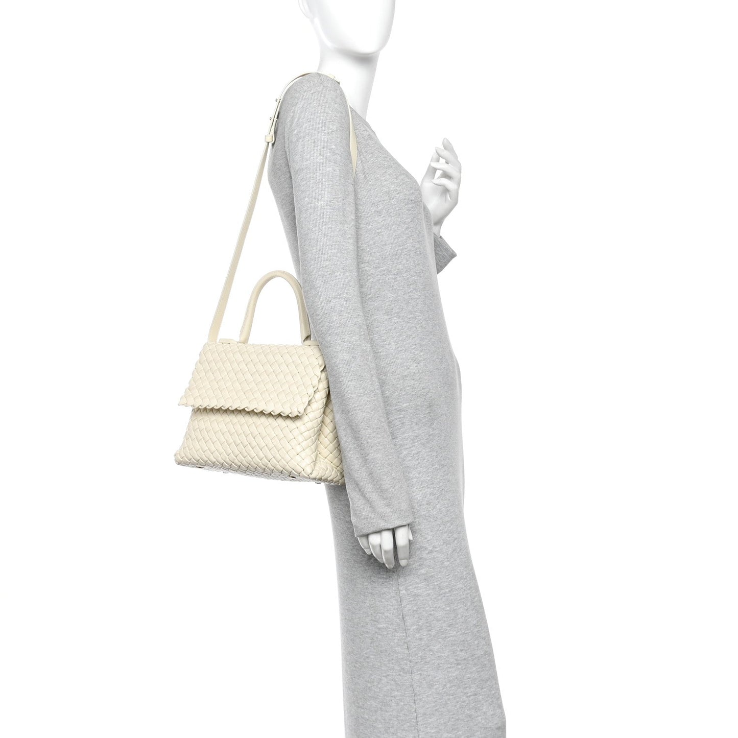 Nappa Intrecciato Patti Top Handle Bag Sea Salt