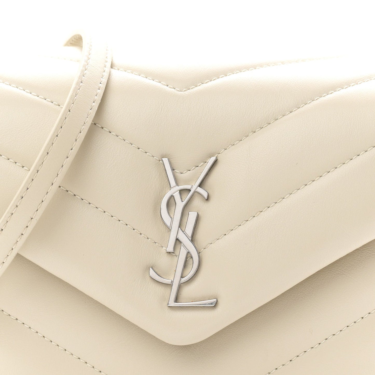 Calfskin Y Quilted Monogram Toy Loulou Satchel Ivory