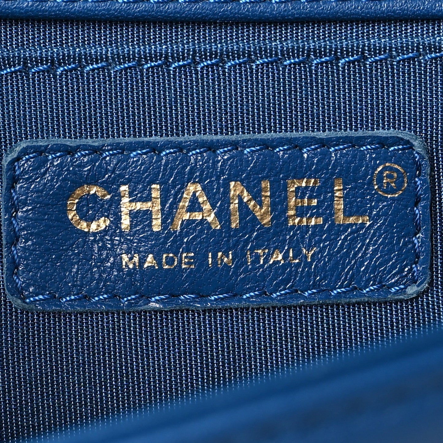 Lambskin Chevron Quilted Medium Boy Flap Blue