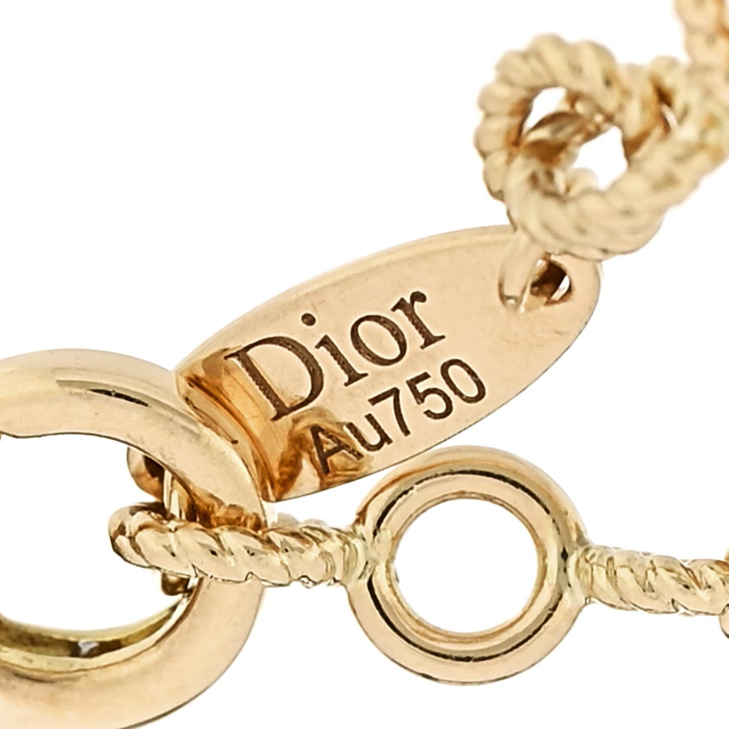 18K Yellow White Rose Gold Diamond Rose et Etoile Des Vents Triple Chain Bracelet