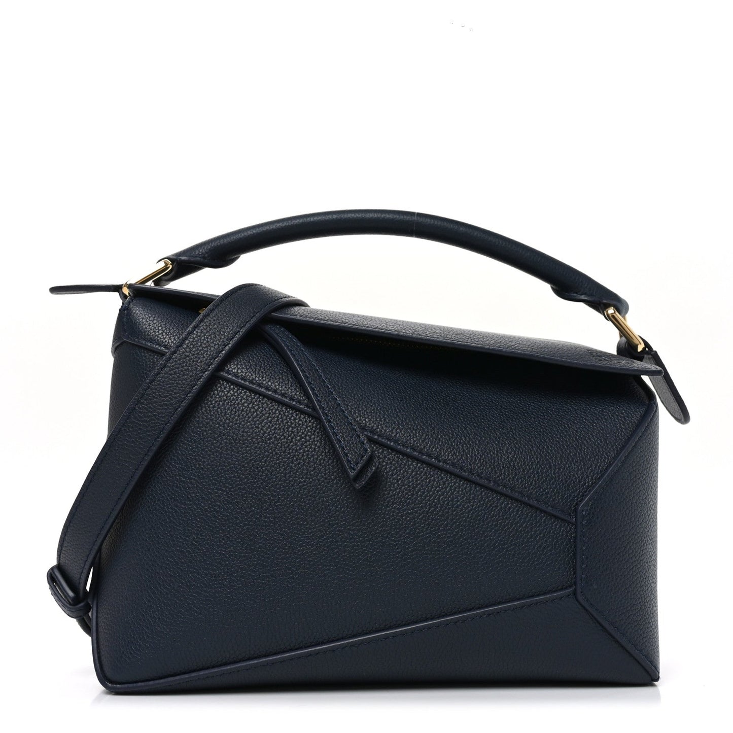 Soft Grained Calfskin Small Puzzle Edge Bag Navy