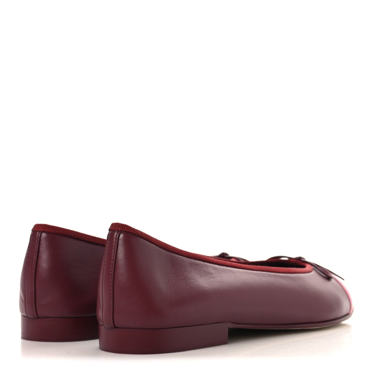 Lambskin Cap Toe CC Ballerina Flats 39 Burgundy Pink