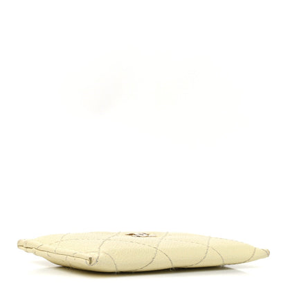 Caviar Quilted Card Holder Jaune