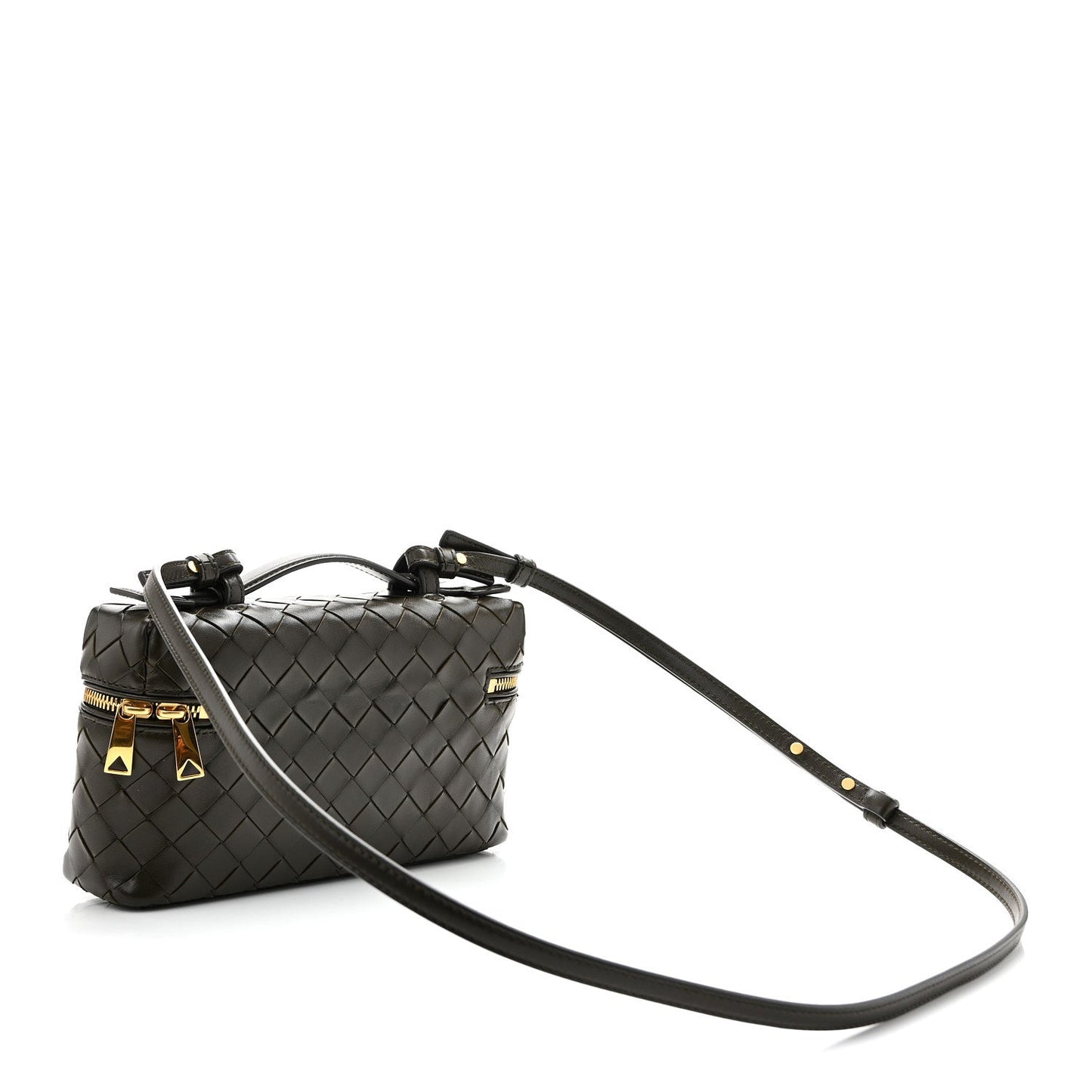 Calfskin Intrecciato Bang Bang Vanity Case Kaki