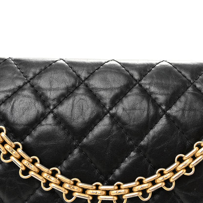Aged Calfskin Quilted 2.55 Reissue 225 Flap Black
