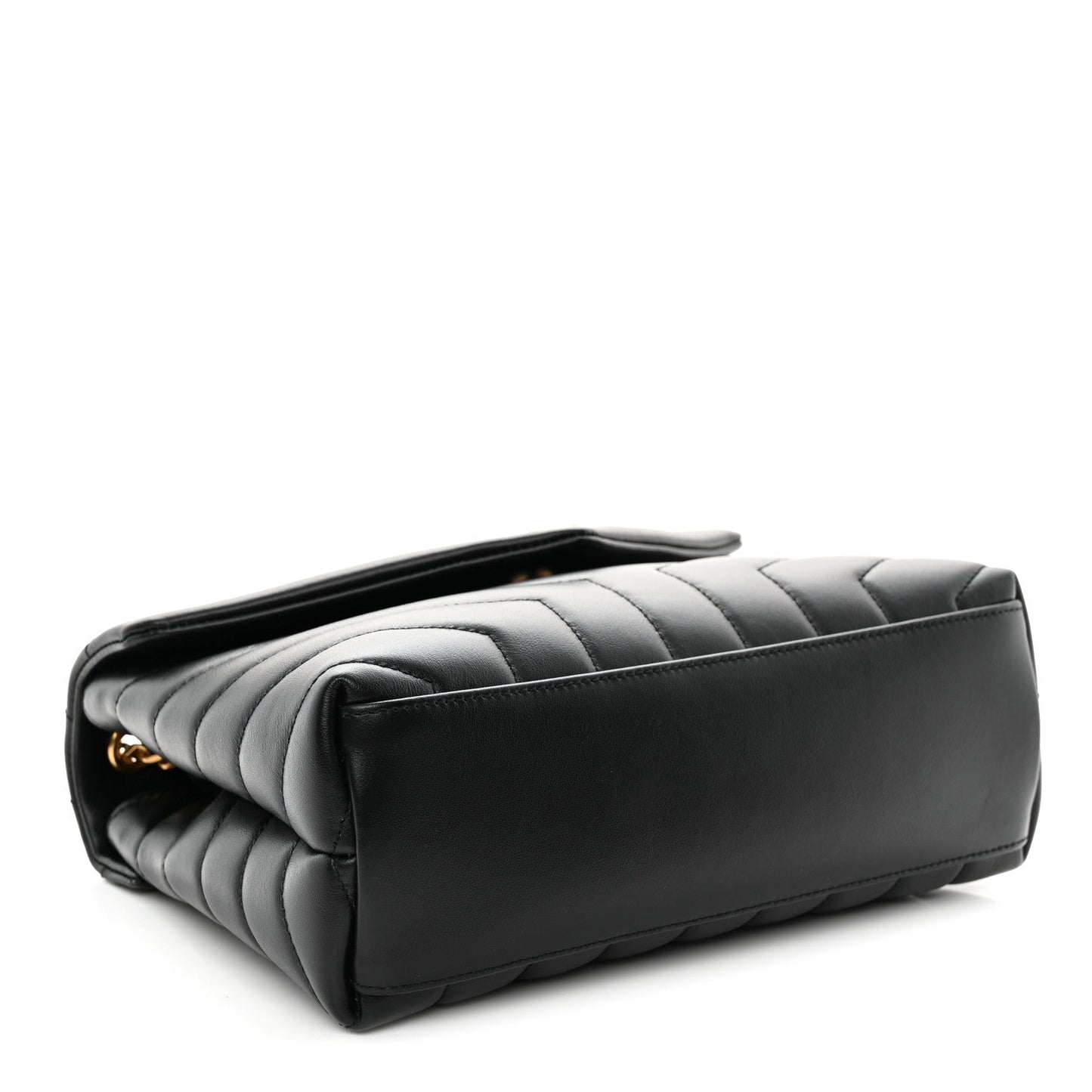 Calfskin Y Quilted Monogram Small Loulou Chain Satchel Black