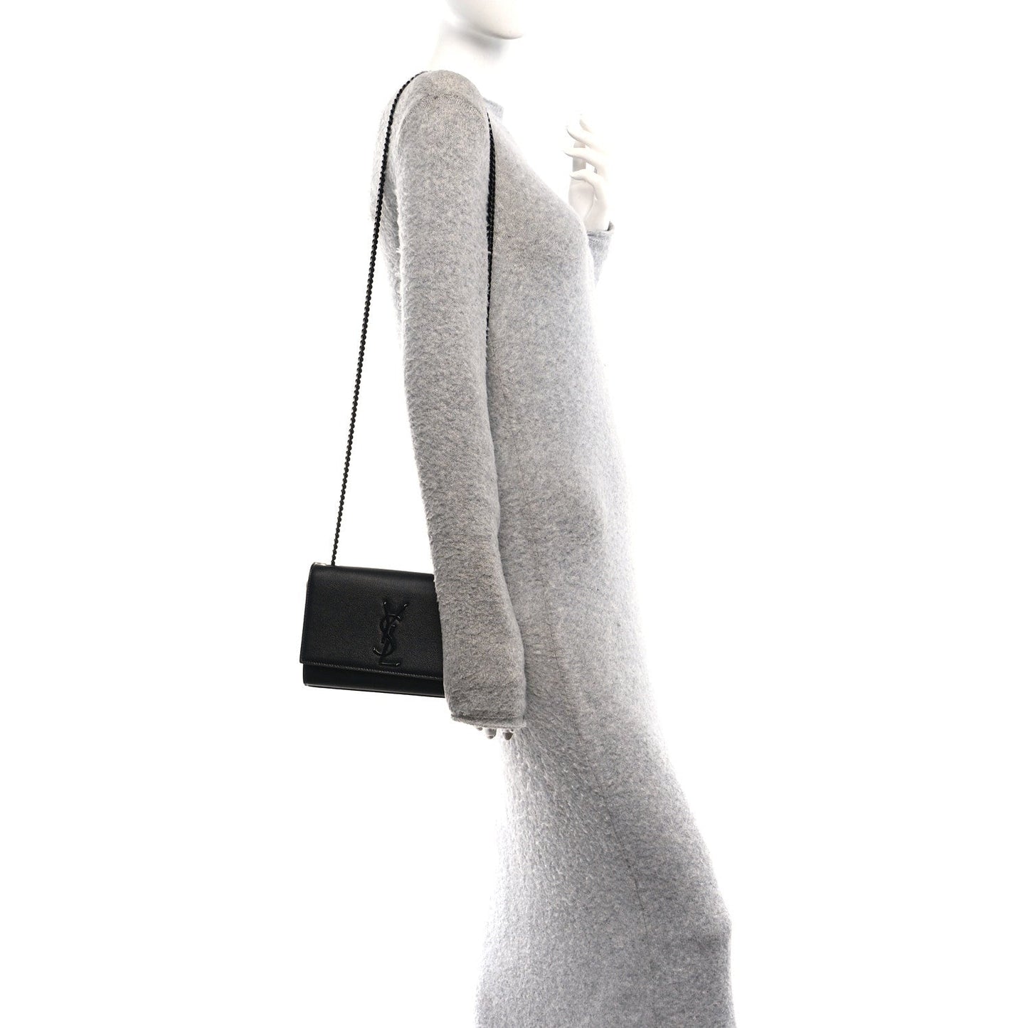 Grain De Poudre Small Monogram Monochrome Kate Satchel Black