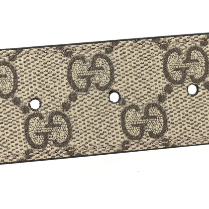 GG Supreme Monogram Reversible GG Marmont Belt 95 38 Beige Ebony New Acero